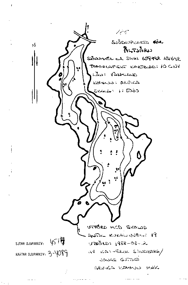 Djupkarta för Åltjärnen