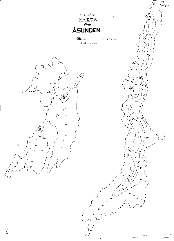 Djupkarta för Åsunden — Åsunden — blad 2-0186 (SMHI Vattenwebb)
