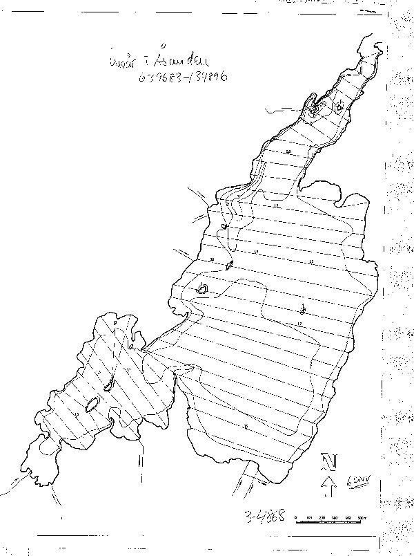 Djupkarta för Åsunden — Åsunden — blad 3-4868 (SMHI Vattenwebb)