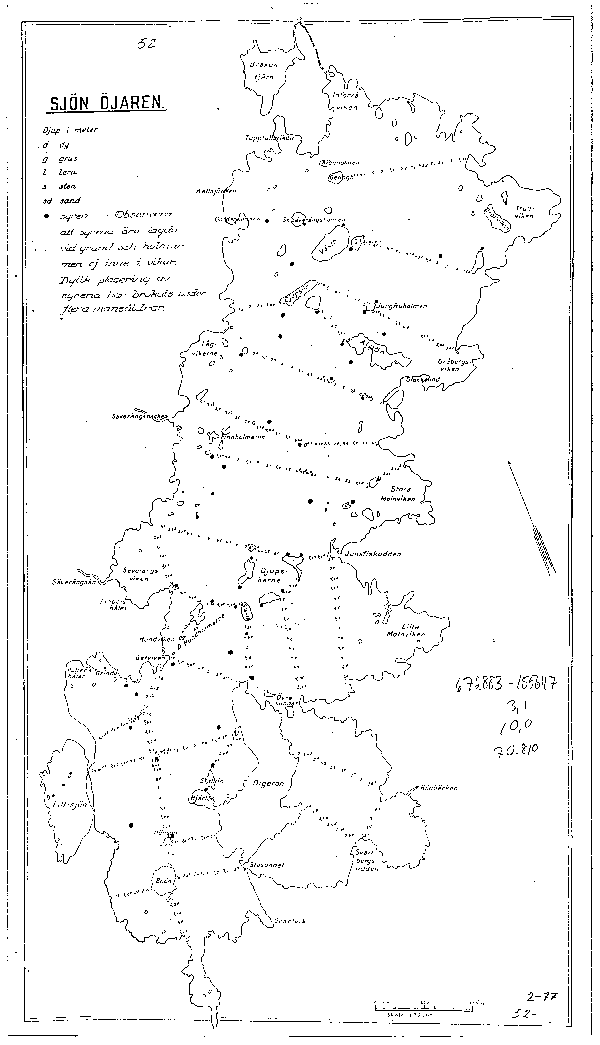 Djupkarta för Öjaren — Öjaren — blad 2-0077 (SMHI Vattenwebb)