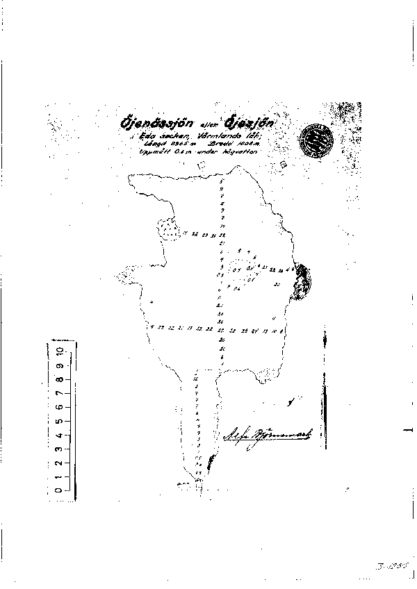 Djupkarta för Öjenässjön — Öjenässjön — blad 3-1255 (SMHI Vattenwebb)