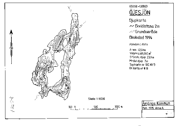 Djupkarta för Öjesjön