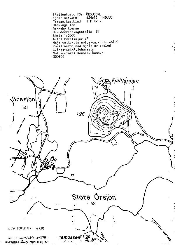 Djupkarta för Örsjögyl — SMHI Vattenwebb