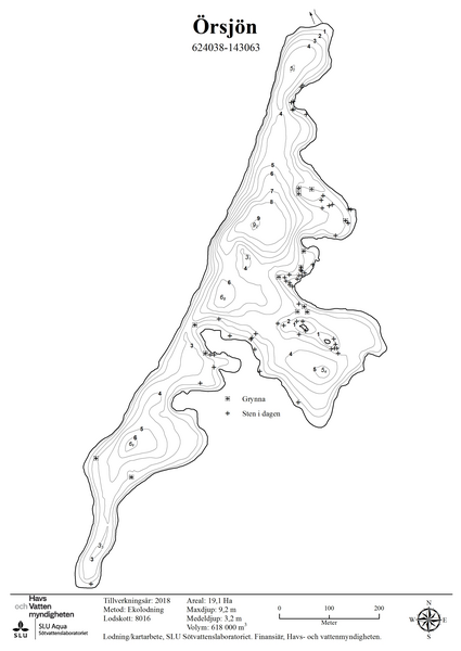 Djupkarta för Örsjön