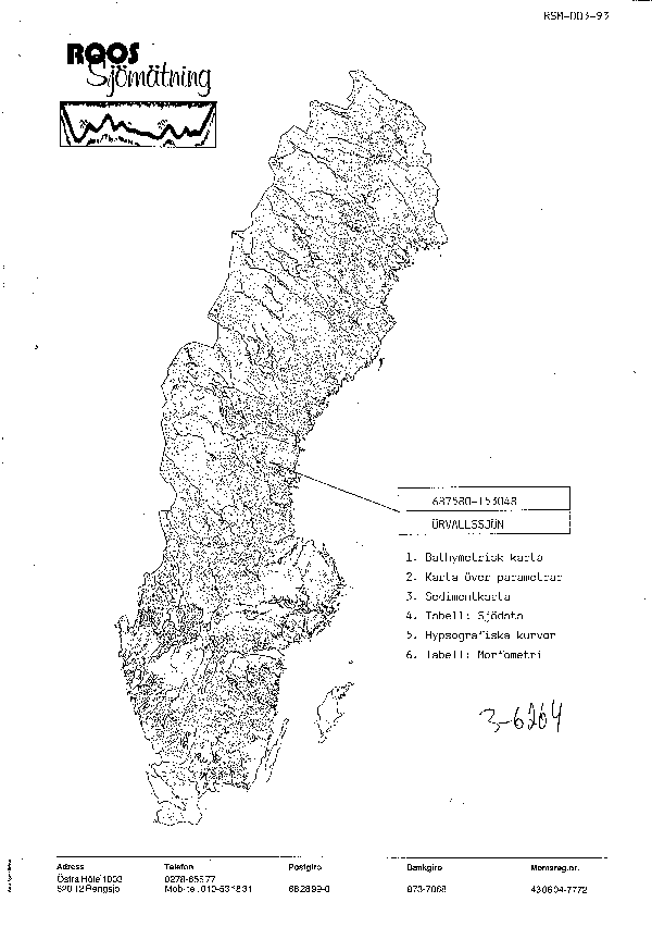 Djupkarta för Örvallssjön