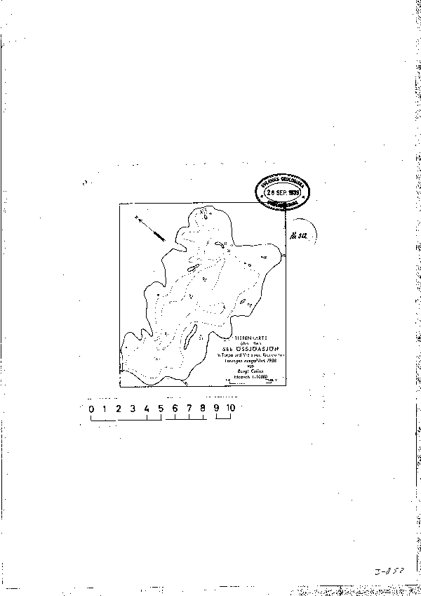 Djupkarta för Össjasjön — Össjasjön — blad 3-0852 (SMHI Vattenwebb)