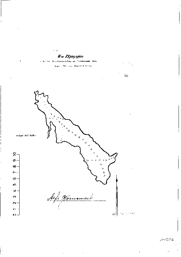 Djupkarta för Östra Mjögsjön — Östra Mögsjön — blad 3-1226 (SMHI Vattenwebb)