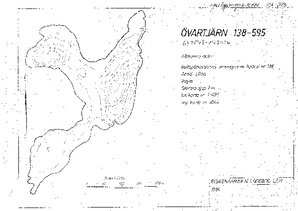 Djupkarta för Övartjärn — Övartjärn — blad 3-3318 (SMHI Vattenwebb)