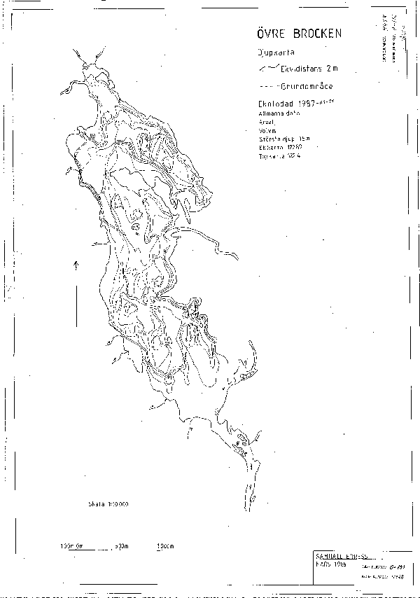 Djupkarta för Övre Brocken — Övre Brocken — blad 0-0130 (SMHI Vattenwebb)