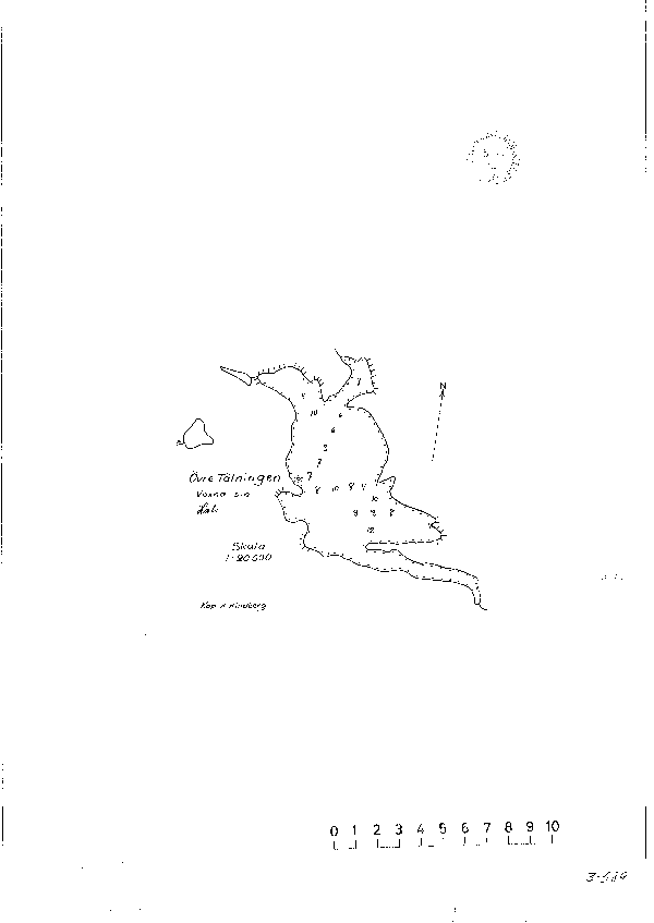 Djupkarta för Övre Tälningen — ÖvreTälningen — blad 3-0589 (SMHI Vattenwebb)