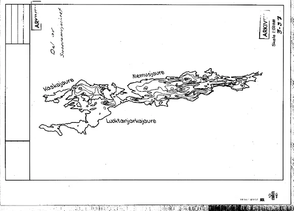 Depth map for Akkajaure — Akkajaure — blad 3-0037