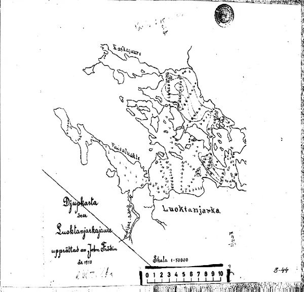 Depth map for Akkajaure — Akkajaure — blad 3-0044