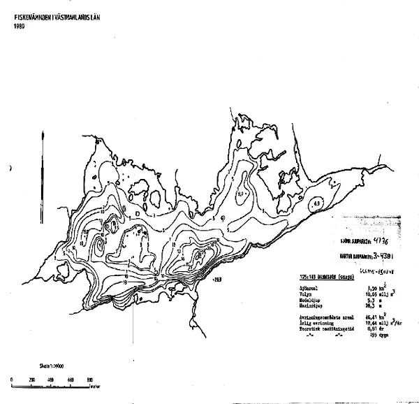 Depth map for Dammsjön