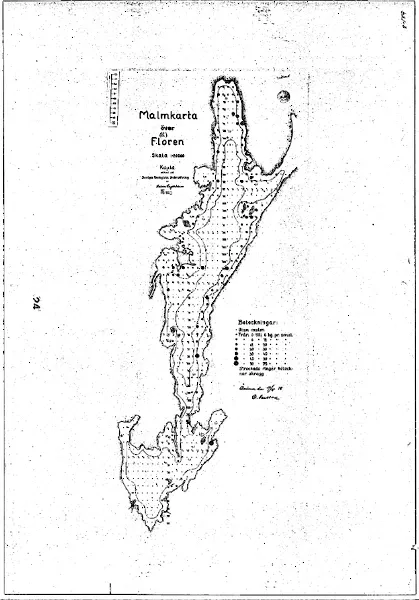 Tiefenkarte für Flåren — Flåren — blad 2-0179