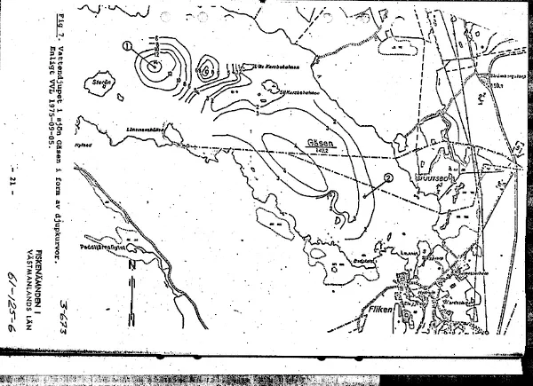 Depth map for Gäsen i Norberg — Gäsen — blad 3-0673