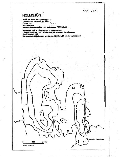 Depth map for Holmsjön