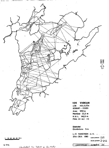 Djupkarta för Holsjön i Svenljunga — Holsjön — blad 2-0242