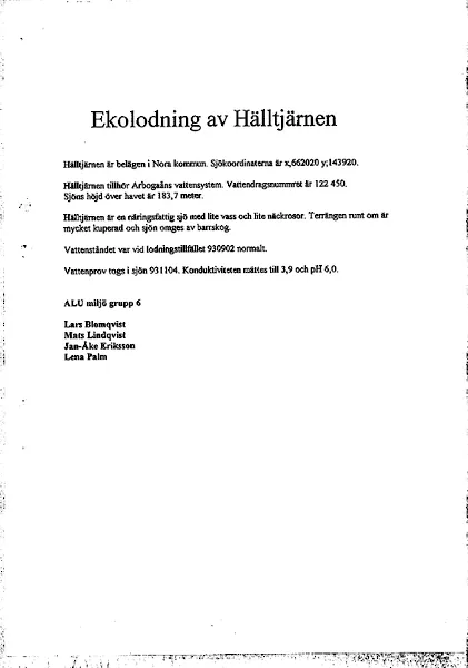 Djupkarta för Hälltjärnen