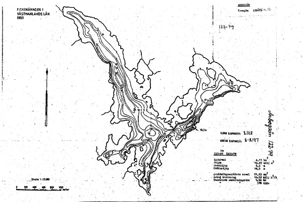 Depth map for Iresjön — Iresjön — blad 3-2197