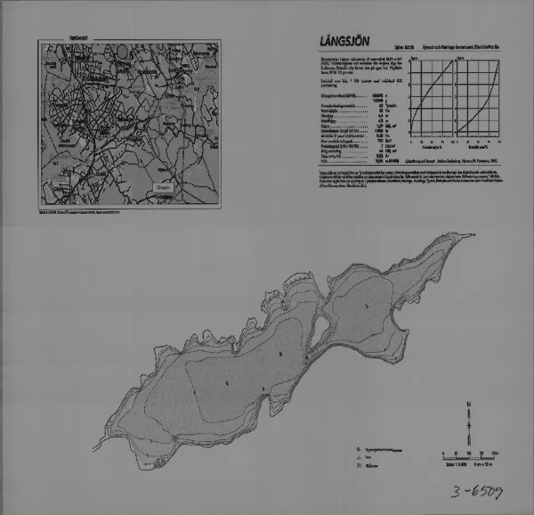 Djupkarta för Långsjön — Långsjön — blad 3-6509