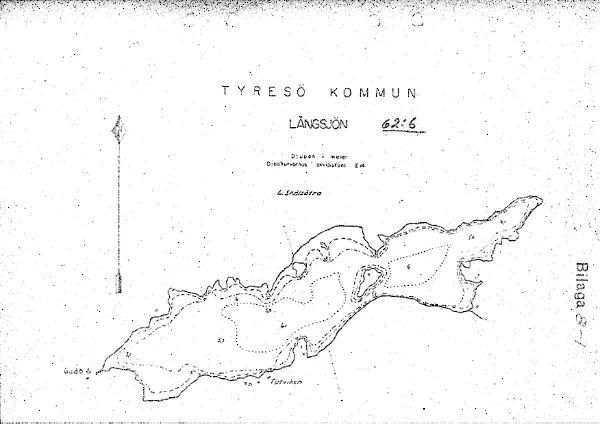 Djupkarta för Långsjön — Långsjön — blad 5-0189