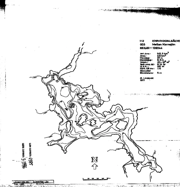 Djupkarta för Mellan-Kornsjön