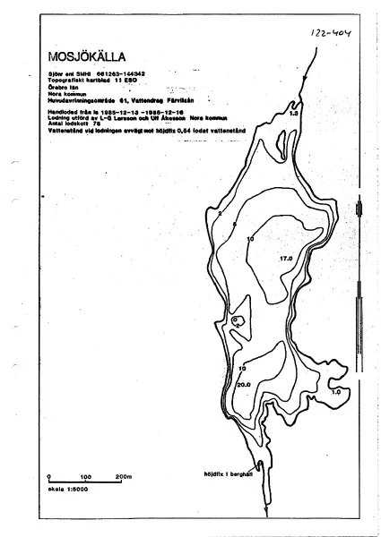 Depth map for Mosjökälla