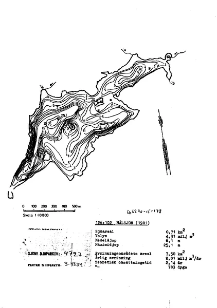Depth map for Målsjön