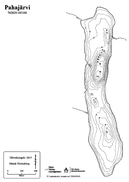 Depth map for Pahajärvi