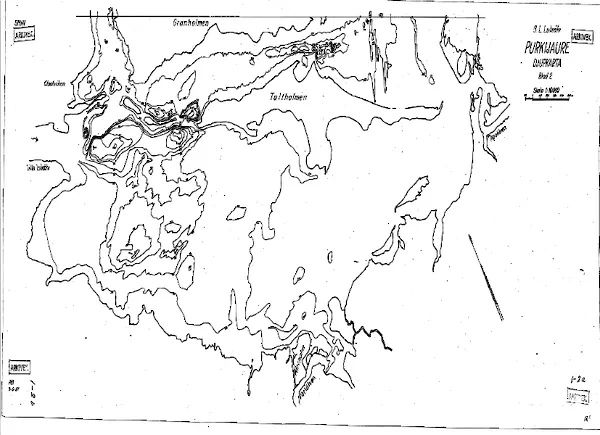 Depth map for Purkijaure — Purkijaure — blad 1-0002
