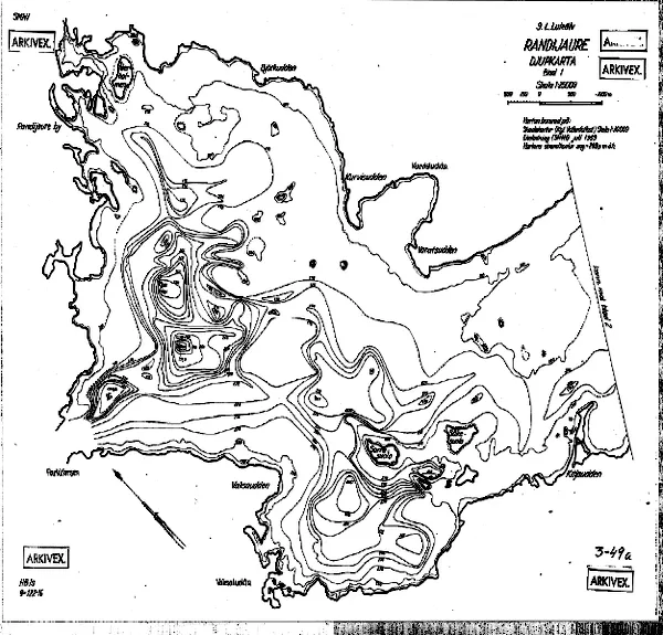 Depth map for Randijaure — Randijaure — blad 3-0049