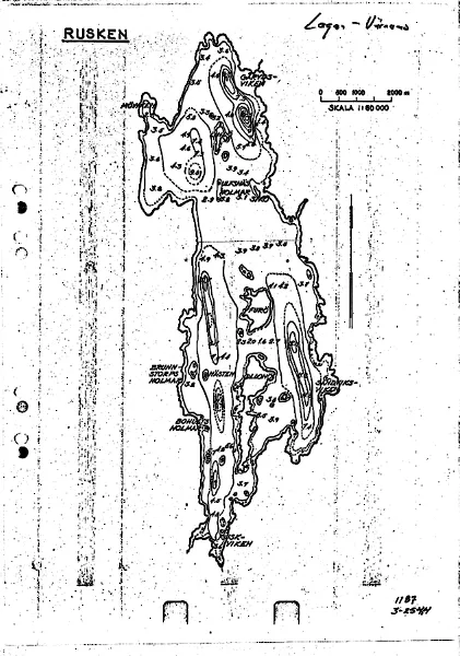 Tiefenkarte für Rusken — Rusken — blad 3-2544