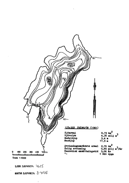 Depth map for Skärsjön