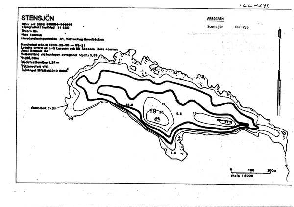 Depth map for Stensjön