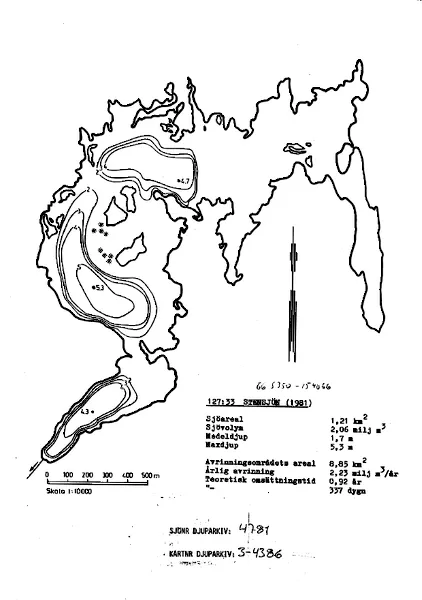 Depth map for Stensjön