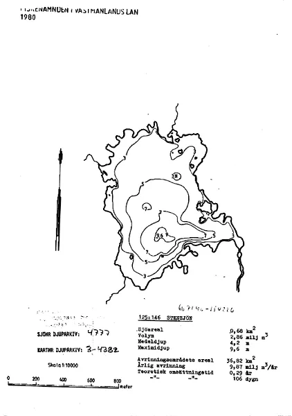 Depth map for Stensjön