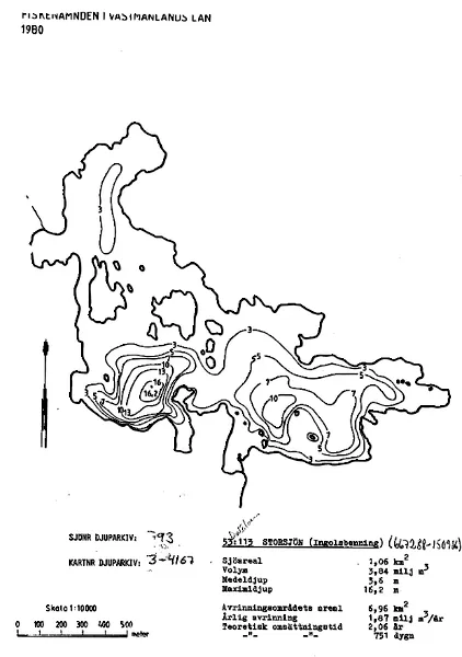 Depth map for Storsjön