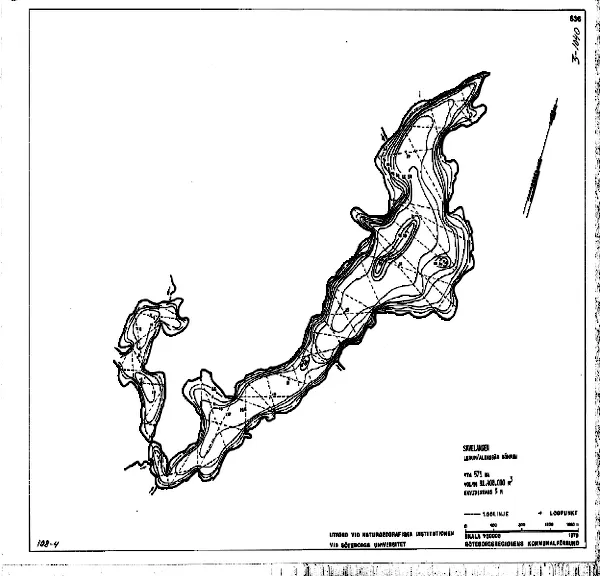 Djupkarta för Sävelången — Sävelången — blad 3-1040