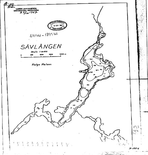 Djupkarta för Sävelången — Sävelången — blad 3-1093
