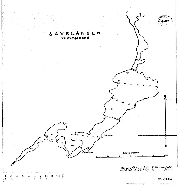 Djupkarta för Sävelången — Sävelången — blad 3-1099