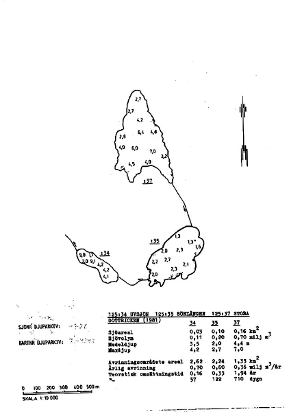 Depth map for Sörlången