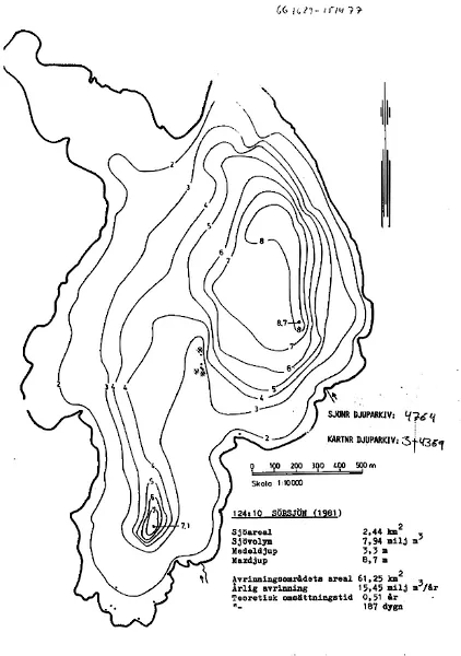 Depth map for Sörsjön