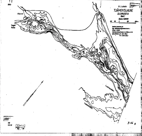 Depth map for Tjåmotisjaure