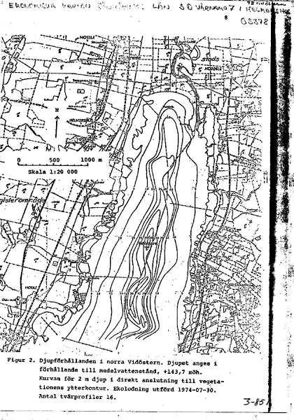 Tiefenkarte für Vidöstern — Vidöstern — blad 3-0851