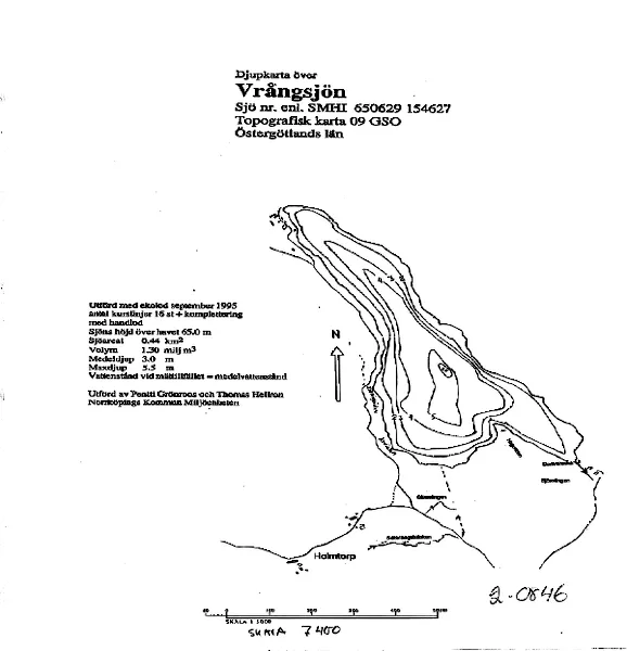 Djupkarta för Vrångsjön