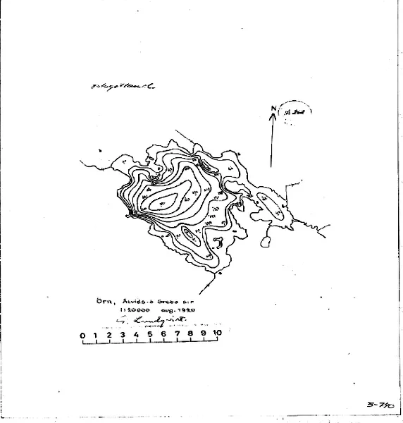 Djupkarta för Ören i Åtvidaberg — Ören — blad 3-0740